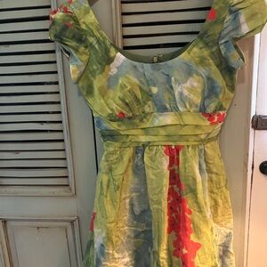 ModCloth Rubber Ducky Productions, Inc. Green and Red Midi Dress